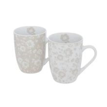 Mug herta 330ml floral beige surt.x2