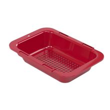 Colador de cocina extensible rojo