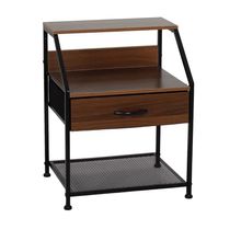 Mesa de noche metal madera wengue alan