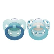 Chupete x2 0-6m signature celeste