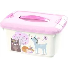 Caja Organizadora De Animales Rosa 5,2L