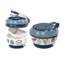 Bowl recipiente con prensador celeste 300ml