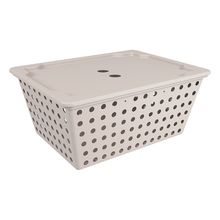Canasta maxi 12,9l - 39 x 30 x 16,8 cm  c/tapa one light gray