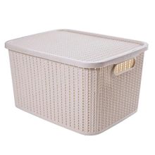 Caja organizadora con tapa 19L beige