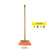 Escoba ciclon mango madera surtido