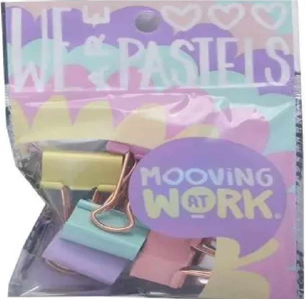 DOBLE CLIP 25MM 6U MAW PASTEL MOOVING