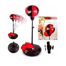 Set 3 piezas boxeo juguete con guantes rojo negro