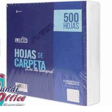 HOJAS CARPETA 3 PERFC/C 500H LIDER