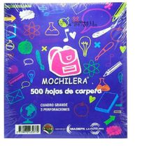 HOJAS CARPETA 3 PERFC/C 500H MOCHILERA