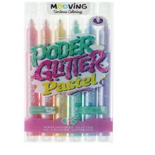 JUEGO MARCADORES MOOVING X6 GLITTER PASTEL