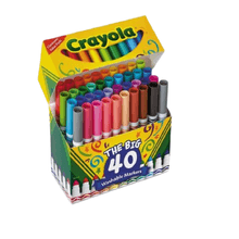 CAJA DE MARCADORES LAVABLES PUNTA GRUESA: 40 UNIDADES
