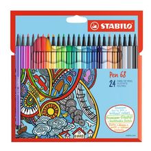 MARCADORES, PEN 68, PUNTA 1,0MM, ESTUCHE X24 UNDS, 24 COLORES SURTIDOS