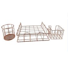 SET ORGANIZADOR DE ESCRITORIO 3PZAS ROSE GOLD