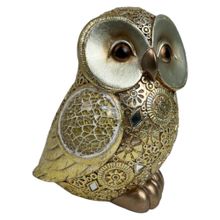 Buho decorativo doly dorado 19cm