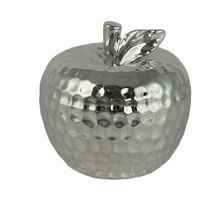 Manzana decorativa plateada 11.5cm