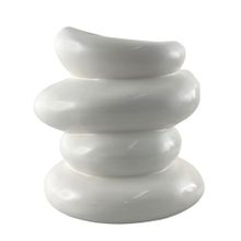 Florero decorativo pedra blanca 21.5cm