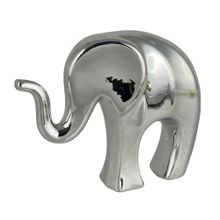 Elefante decorativo poly plateado 22.5cm