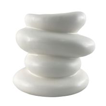 Florero decorativo pedra blanca 14.5cm