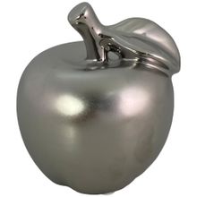 Manzana decorativa lisa plateada 11.5cm