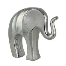 Elefante decorativo poly plateado 29cm