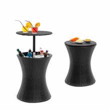 Mesa nevera para jardin 3 en 1 negro