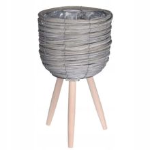 Macetero decorativo gris con patas grande