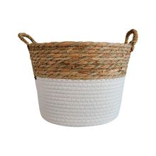 Cesto tejido Cara natural blanco pequeno