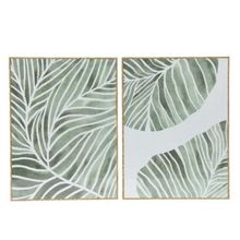 Cuadro Leafs Green marco dorado 30x40cm surtx2