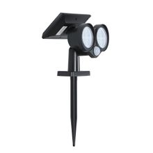 Estaca solar led c/sensor 7w  3000k negro