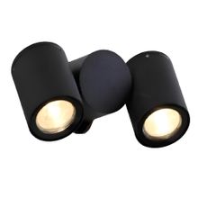 Lamp.pared exterior 2xgu10 negro aluminio