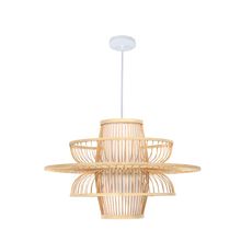 Lampara colgante bambu color madera 1xe27