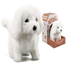 Perrito caniche blanco interactivo a baterias