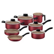 Bateria de cocina 7pzas california rojo