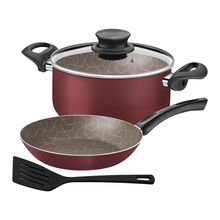 Bateria de cocina 4pzas paris rojo