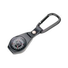Llavero con mosqueton brujula lazo de cuero negro
