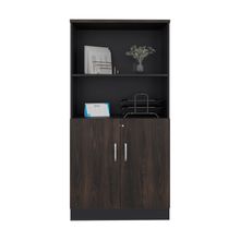 Biblioteca puertas bajas monarca 161x80x45cm nogal/wengue