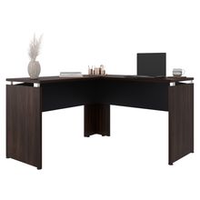 Escritorio en l monarca 75x130x130cm nogal/wengue