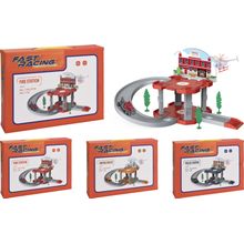 Set de juego de coches con estacionamiento