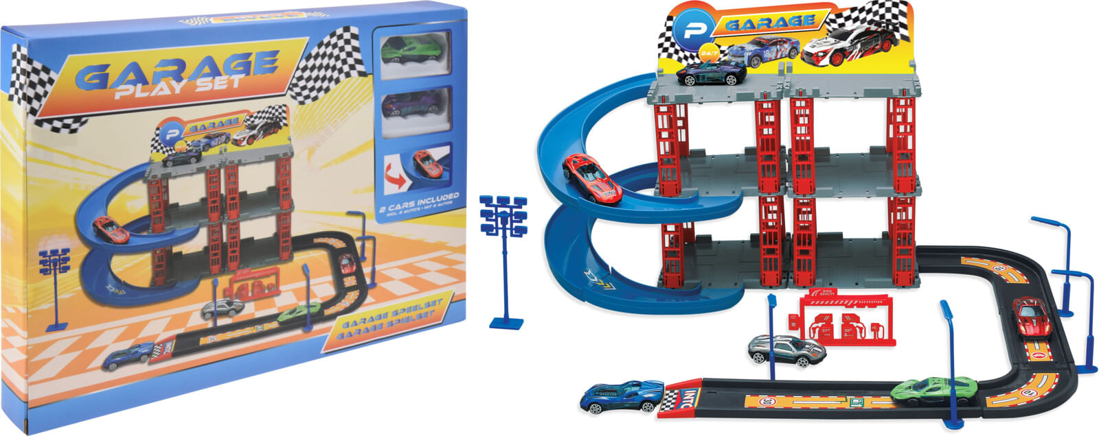NATHA Juego De Garaje Móvil Con Pista En Forma De S Y Diseño De Mochila – Incluye Coches Y Figuras, Juguete Educativo De Estacionamiento En Color Amarillo, De 58x28x33 Cm