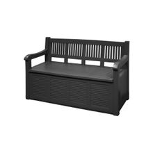 Banco con baul de almacenamiento 130x60x85cm gris