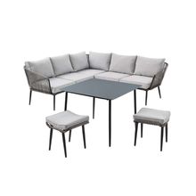 Juego de jardin 5 pzs gris oliva