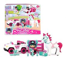 Pinypon suv con transportador y pony