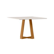 Mesa cuadrada lectus  vidrio blanco 1350x1350mm