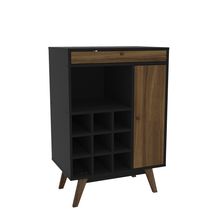 Mueble de bar fenix negro/avellana
