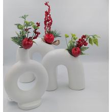 Florero Dolomita Blanco Arco 19X17 Cm