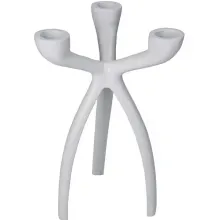 Porta Vela Triple Aluminio Blanco 14X23 Cm