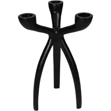 Porta Vela Triple Aluminio Negro 14X23 Cm