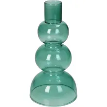 Porta Vela Vidrio Verde Agua 8X16 Cm