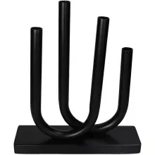 Porta Vela Cuadruple Negro 31X36 Cm