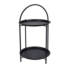 Mesa auxiliar con estructura de metal negro